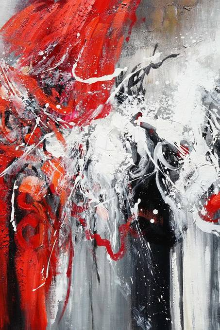 Modern Hand-Painted Contemporary - big modern art for loft